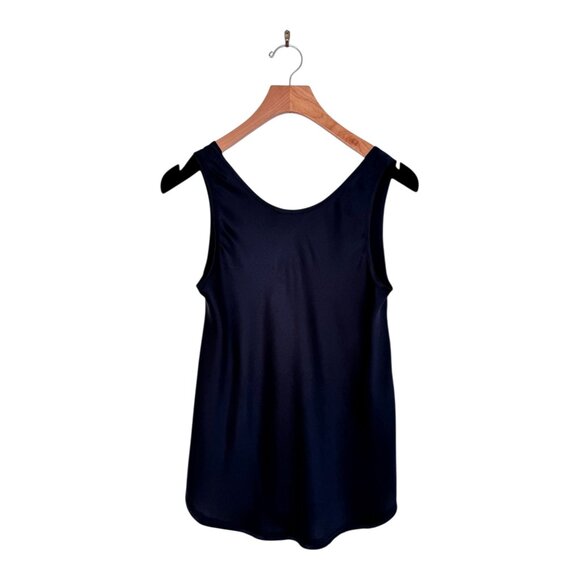 Vince Navy Silk Sleeveless Tank Top Small - Picture 3 of 5